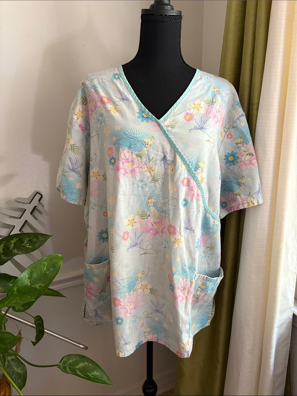 Tinkerbell scrub top plus size